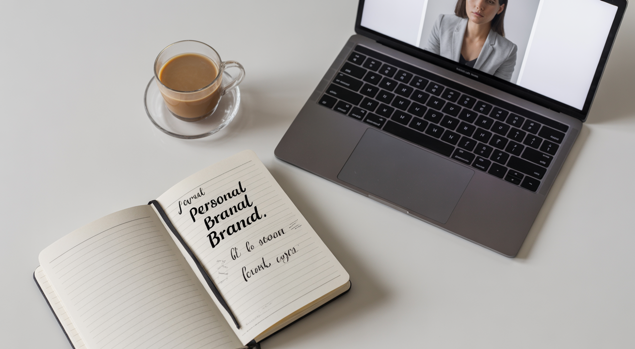 Personal branding concept illustration showing a professional standing out from the crowd