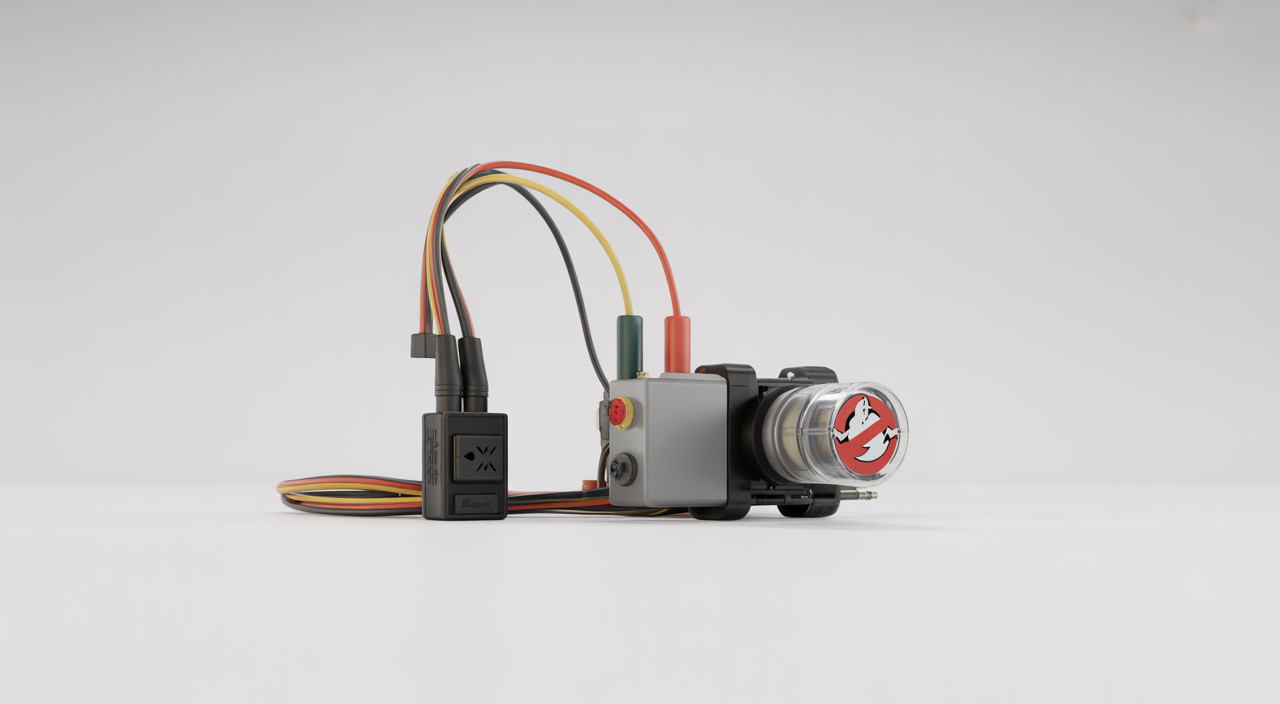 Ghostbusters Ecto-1 style siren installed on a car roof for a movie-accurate sound setup